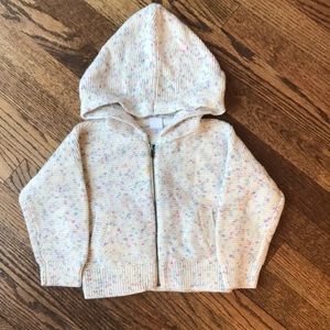 Pastel confetti cable knit zip up sweater